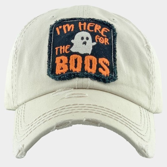 Accessories - SOLD OUT Stone I'm Here For The Boos Halloween Ghost Graphic Patch Baseball  Hat